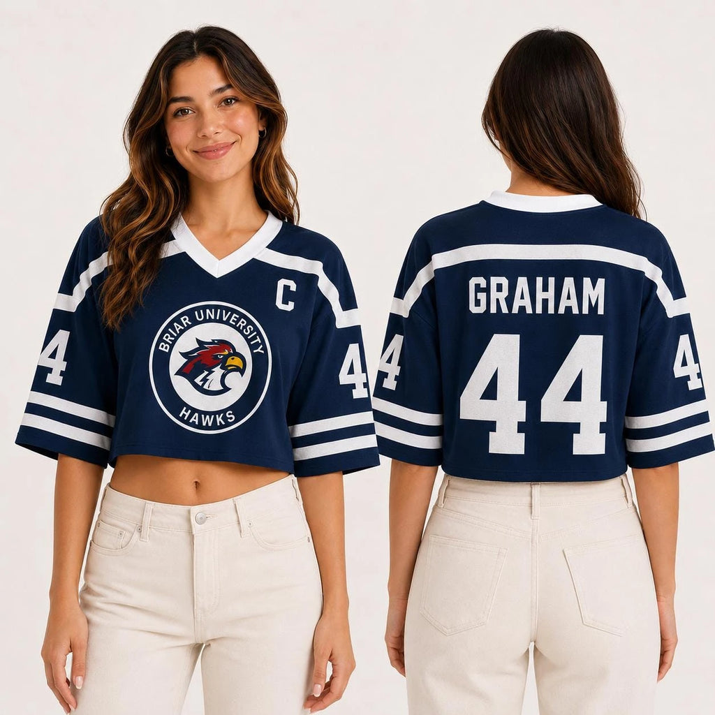 Briar University Hawks Hockey Jersey T-Shirt — Off Campus Bookish Fan Tee
