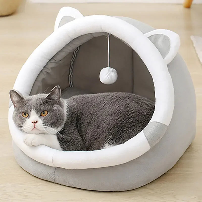 Self-Warming Foldable Pet Tent Cave Bed