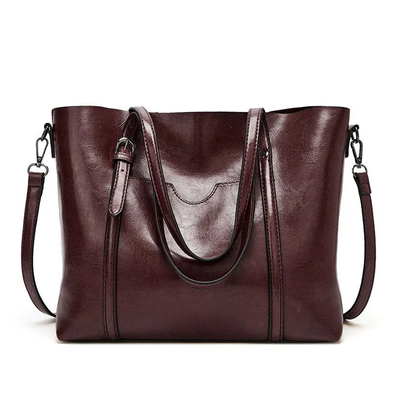 Vintage Oil Wax TPU Shoulder Bag – Hard Shell Tote Crossbody Satchel for Women