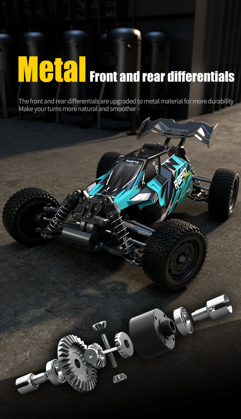 16103 PRO 1:16 Scale 4WD Brushless RC Car – 70KM/H Off-Road Climbing Truck with LED Lights