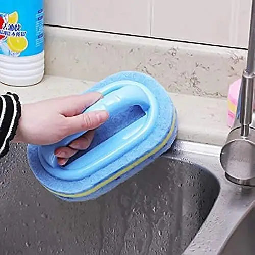 All-Purpose Cleaning Brush with Ergonomic Handle — Bathroom, Kitchen & Toilet Scrubber