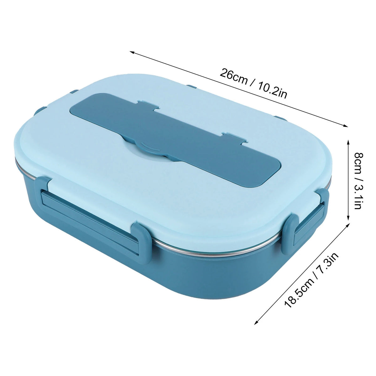1500ml 4-Compartment Bento Lunch Box – Stainless Steel