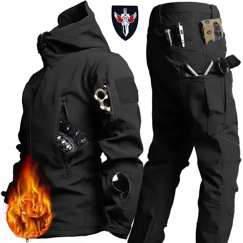 Men's Tactical Fleece Set – Waterproof Soft Shell Jacket & Pants