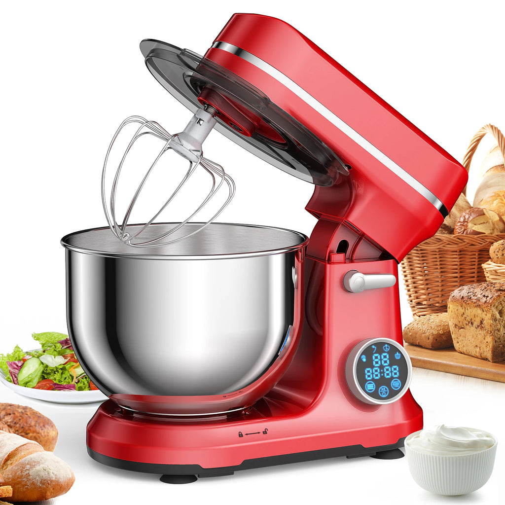 BioloMix 1200W Kitchen Stand Mixer – 11-Speed DC Motor, OLED Display, Dough Hook & Whisk Included