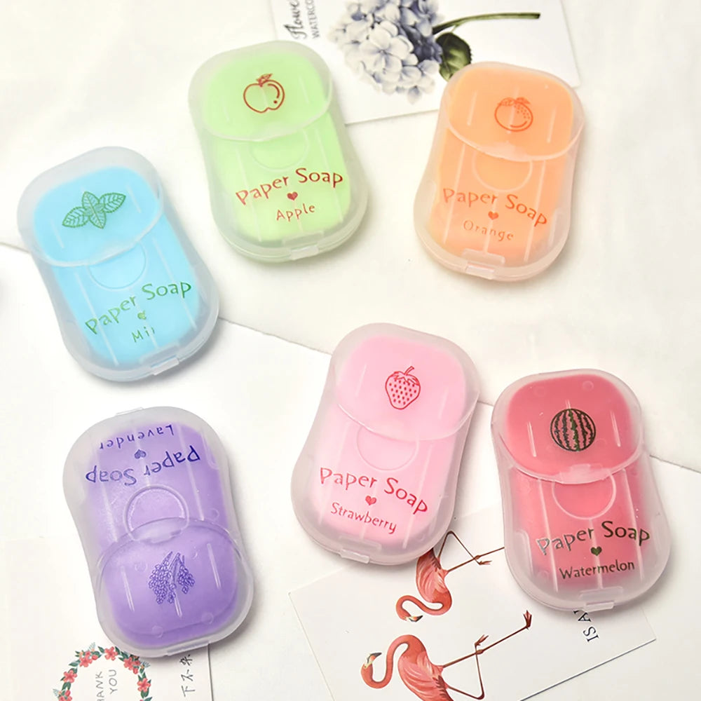 Portable Hand Soap Sheets for Travel – Dissolving Cleanser Wipes, Alcohol-Free, 50 Sheets/Box