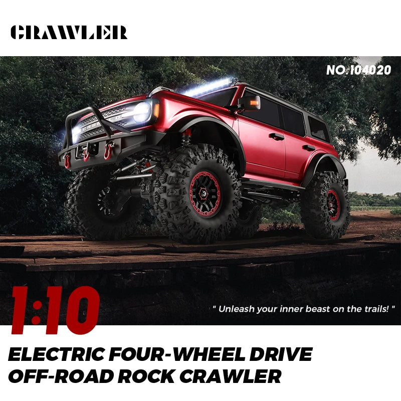 WLtoys 104020 1/10 Scale Professional 4WD RC Off-Road Crawler – 45 Min Runtime Upgrade