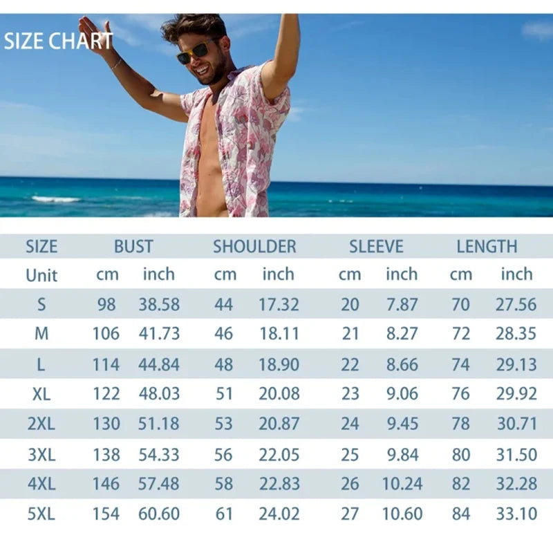 Men's Hawaiian Paisley Print Shirt & Drawstring Shorts Beach Party Set