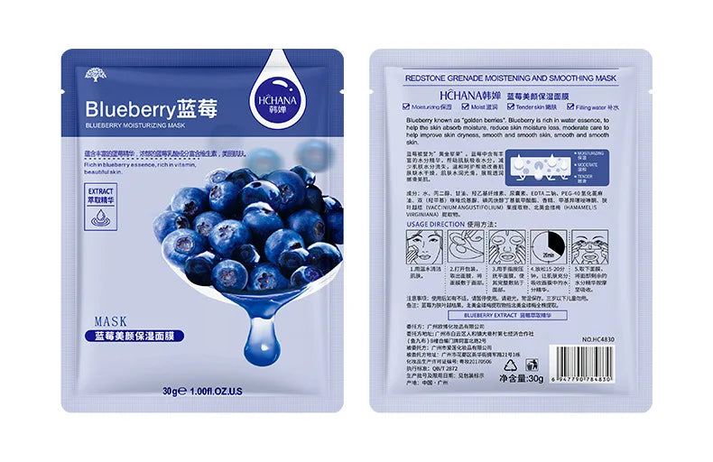 Natural Plant Aloe & Fruit Facial Sheet Masks — 10-Pack Korean Skincare