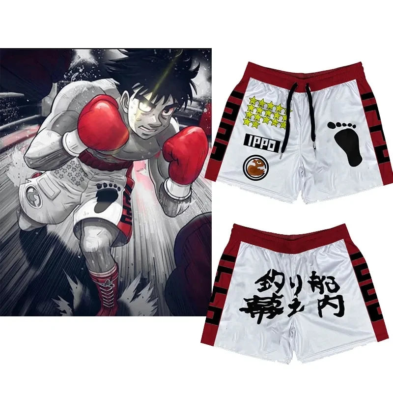 Anime Print Quick-Dry Sport Shorts — Graphic Athletic Shorts
