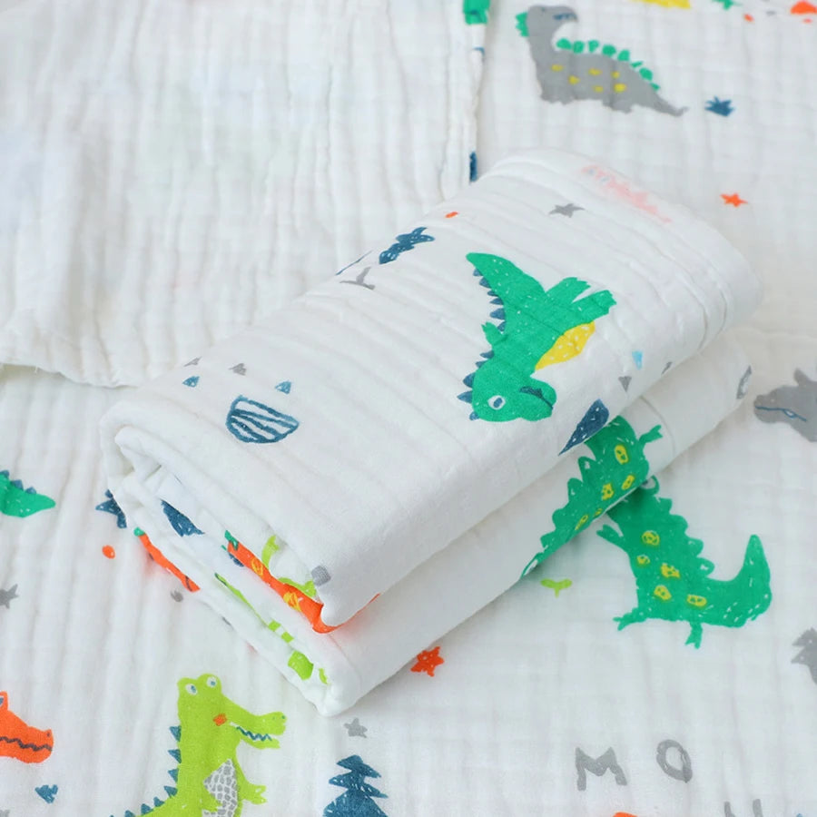 4-Layer Gauze Baby Bath Towel – Soft Cotton Infant Washcloth, Newborn Bathrobe & Swaddle Blanket