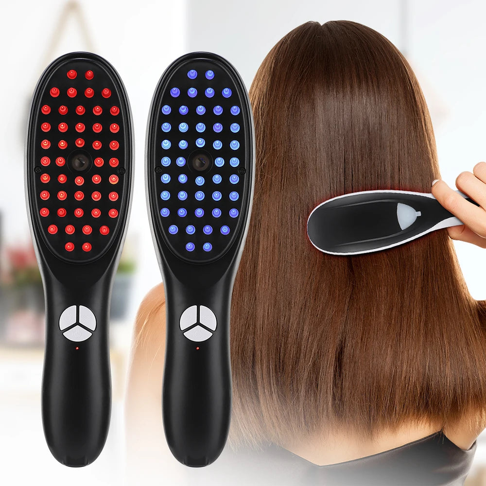 Electric Spray Scalp Massager Comb — LED Light & Mist Spray Hair Growth Device