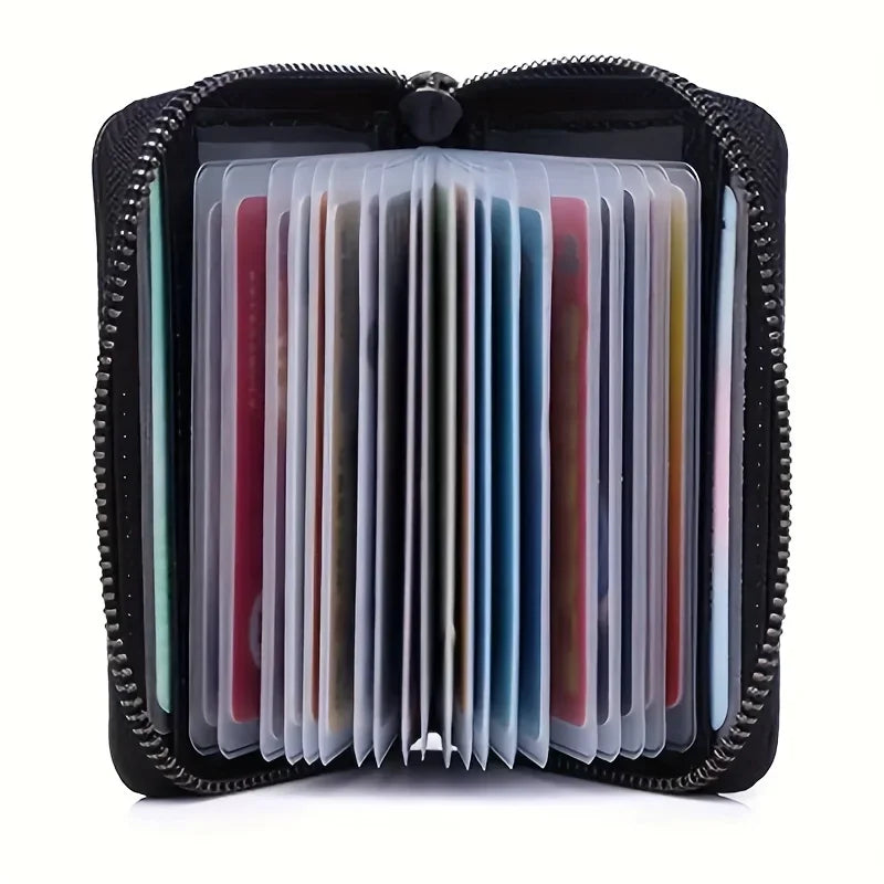 RFID Blocking Slim Card Holder Wallet – Minimalist Zipper Coin Pocket for Men & Women