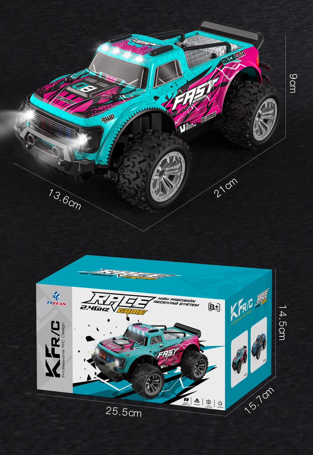 ZWN 1:16 / 1:20 Scale 2.4G RC Off-Road Climbing Car with LED Light – Multi-Model Kids Gift