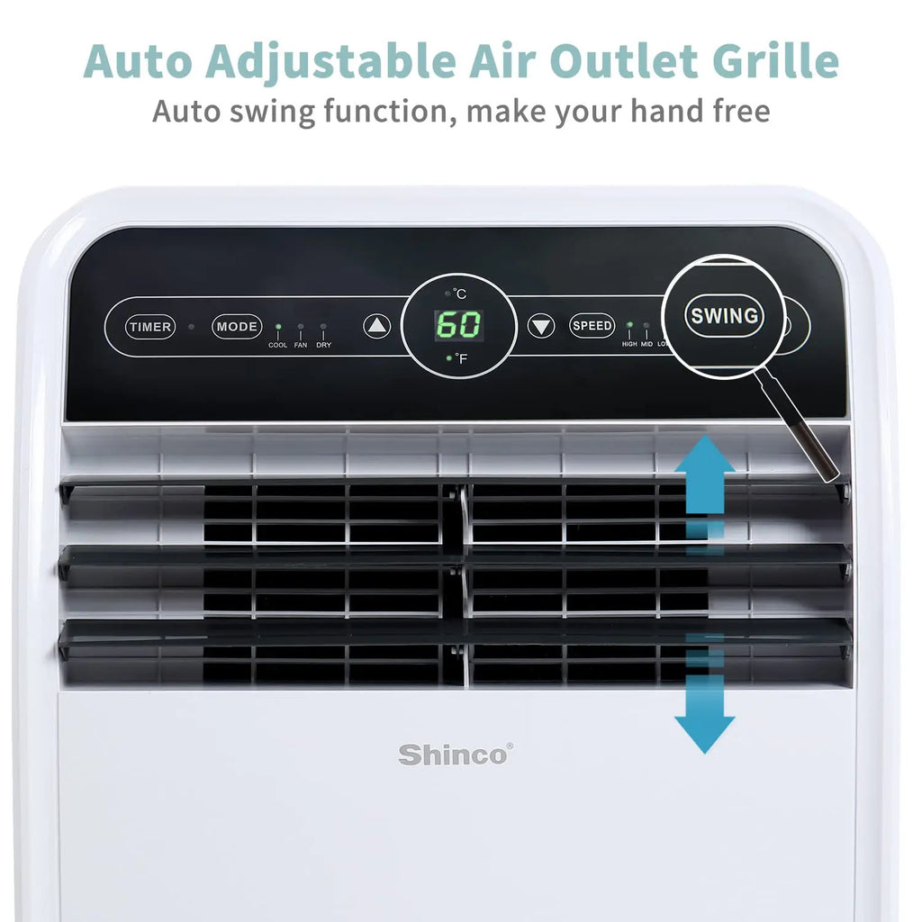 12000 BTU Portable Air Conditioner WiFi Cool Fan Dehumidifier 450 SqFt Remote 24H Timer Install Kit, Custom