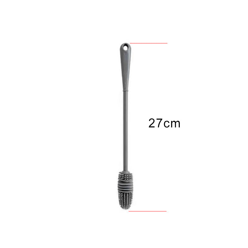 Reach Every Corner. Clean Every Cup. — Silicone Long Handle Bottle Brush | Cup Scrubber, Glass & Baby Bottle Cleaner, 27cm, Kitchen Tool