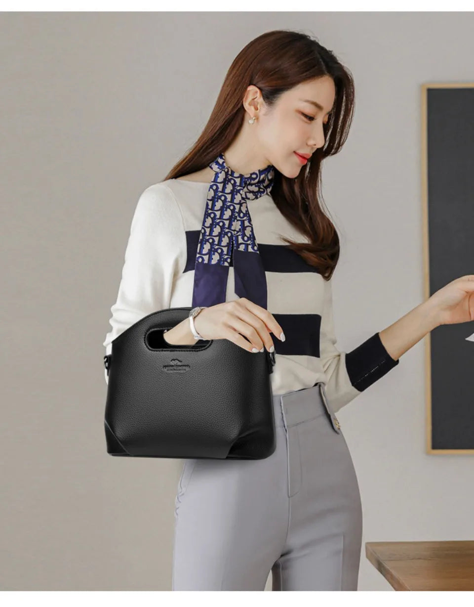 VANDERWAH Luxury Microfiber Leather Flap Shoulder Bag – Small Casual Tote Handbag for Women
