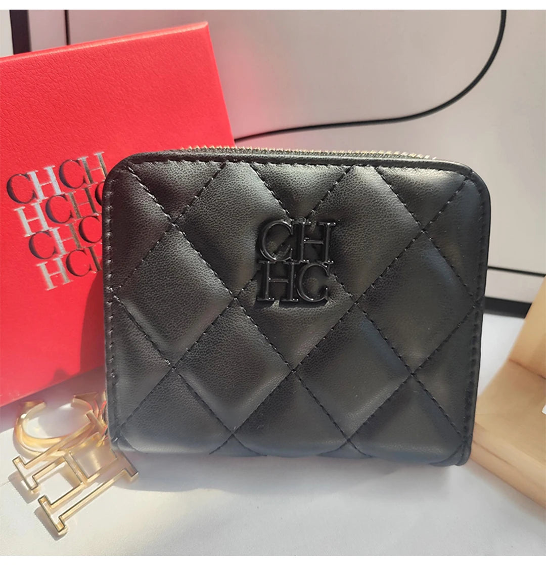 CH Exquisite Brand Logo Women's Wallet New Exquisite Luxury Short Style Solid Color Coin Women's Wallet High Quality PU Material