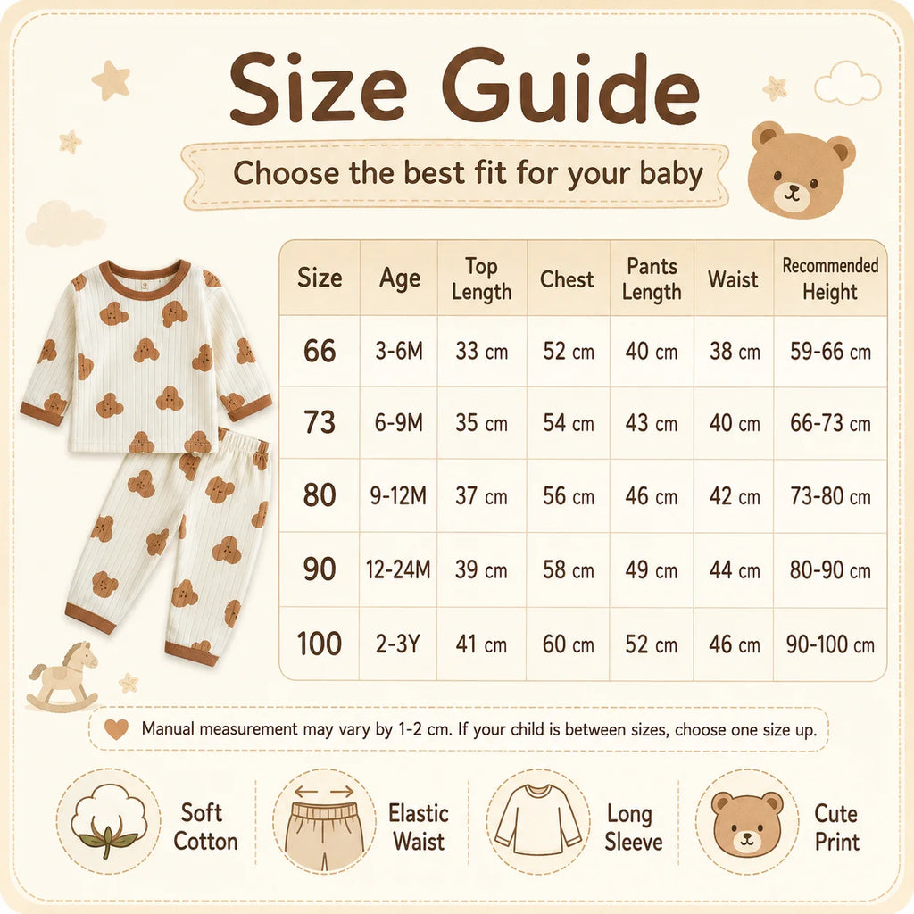 Kids' Long Sleeve Cartoon Pajamas | Lightweight Comfortable Fabric Sleepwear Outfit