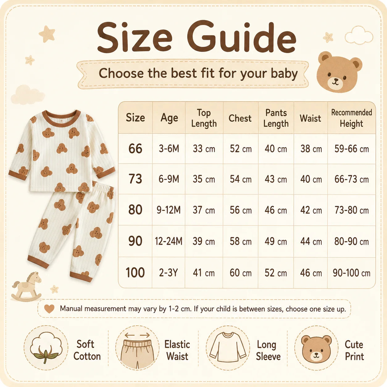 Kids' Long Sleeve Cartoon Pajamas | Lightweight Comfortable Fabric Sleepwear Outfit