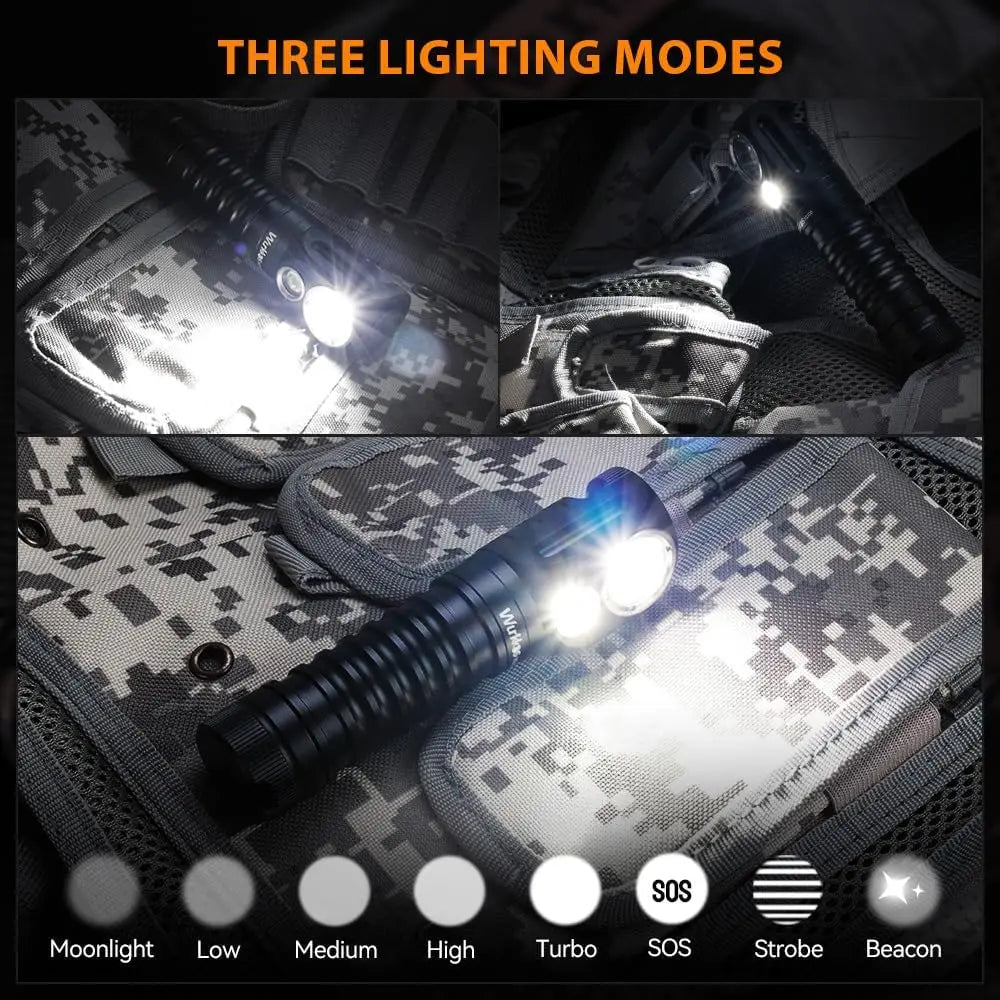 Wurkkos HD20 Rechargeable Headlamp 2000LM – IP68 Magnetic Spotlight Floodlight EDC Power Bank for Camping