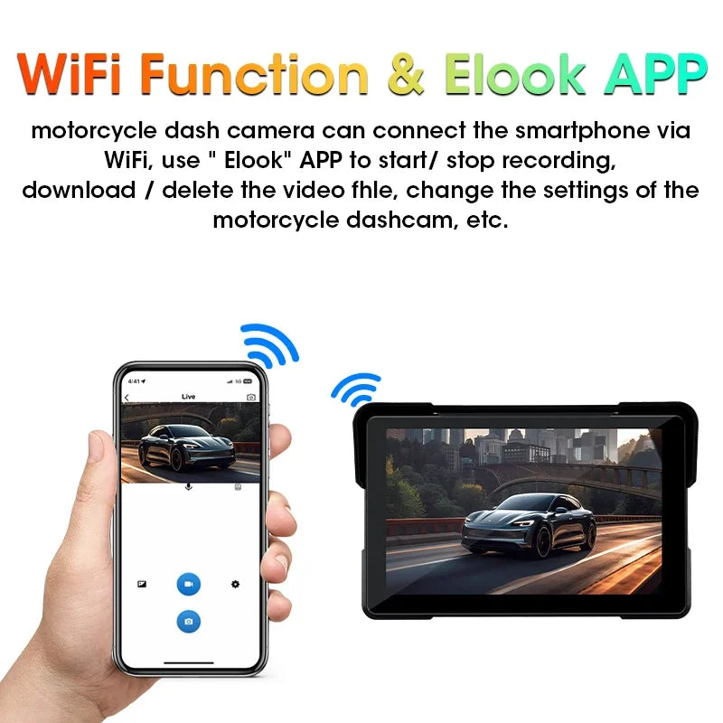 5"/7" Motorcycle CarPlay Screen – Wireless CarPlay & Android Auto, GPS Navigation, Dual Bluetooth, IPX7