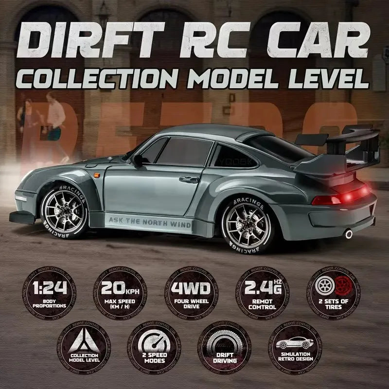 1:24 Scale 4WD RC Drift Car – High Speed Electric Racing Car for Kids & Adults