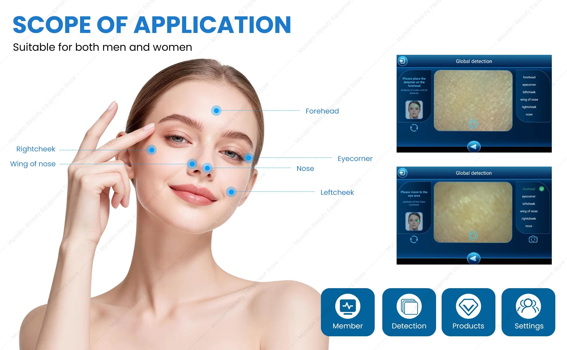 MYOSLIM 7-in-1 Smart Skin Analysis & Beauty Machine – Blackhead Remover, Wrinkle Reduction & Skin Tester