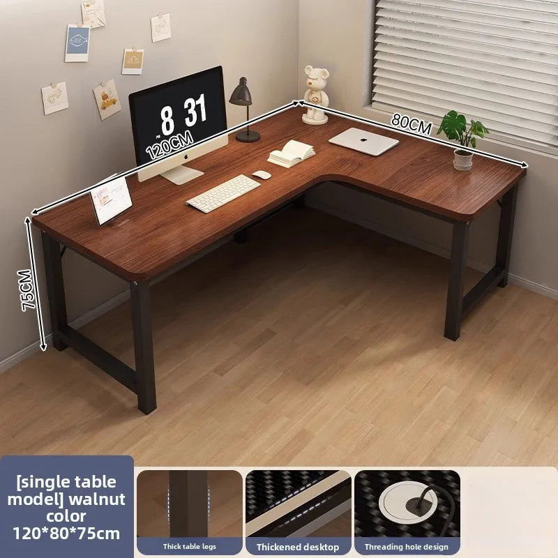 L-Shaped Corner Computer Heavy Duty Steel Frame Home Office WorkstationSpace Saving Writing Table for Gaming Bedroom Living