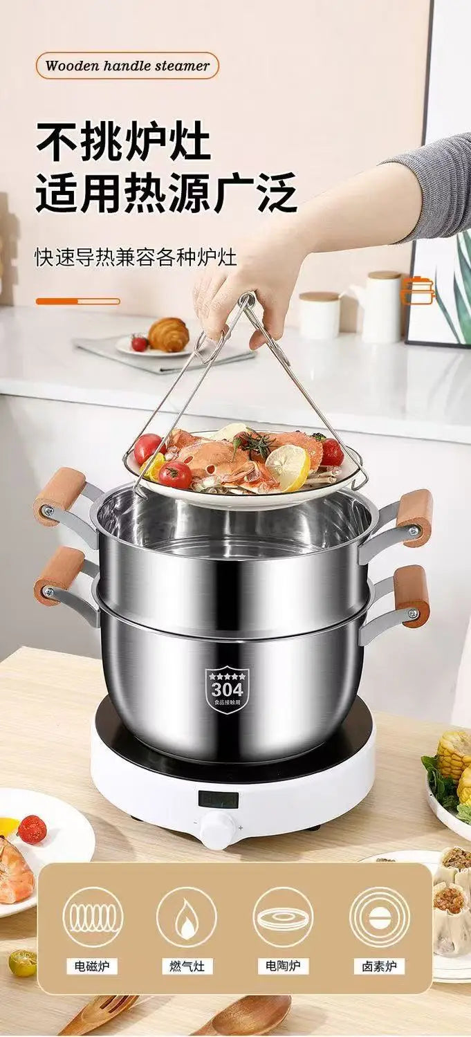 Stainless Steel Soup Pot – Glass Lid & Side Handles