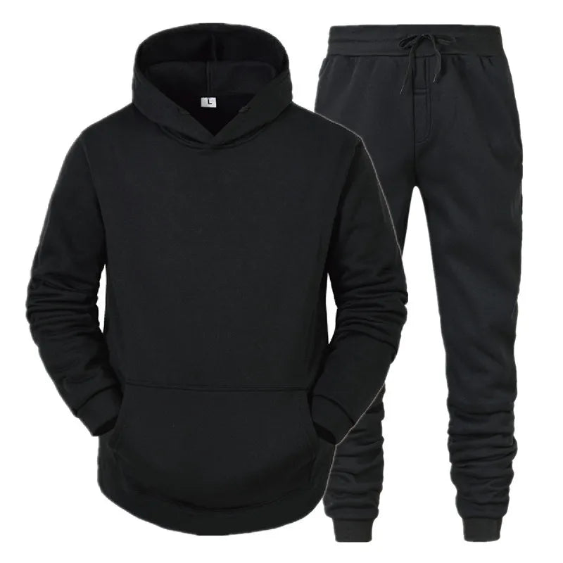 Men's Hoodie & Jogging Pants Sport Tracksuit Set – Spring Autumn Running Sweater Suit