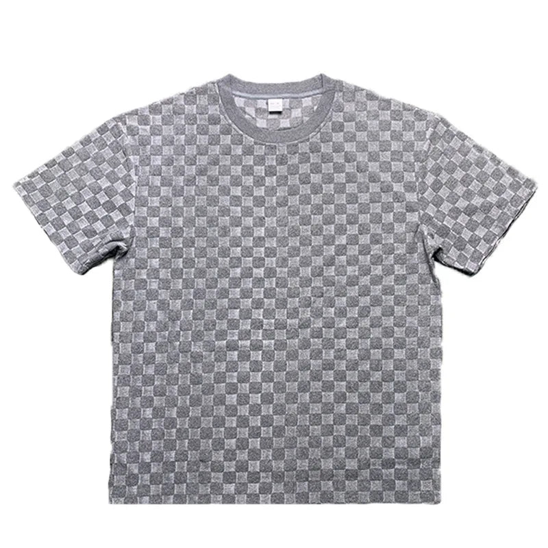 Men's Oversized Chessboard Plaid Shirt & Shorts Set – Loose Summer Leisure 2-Piece