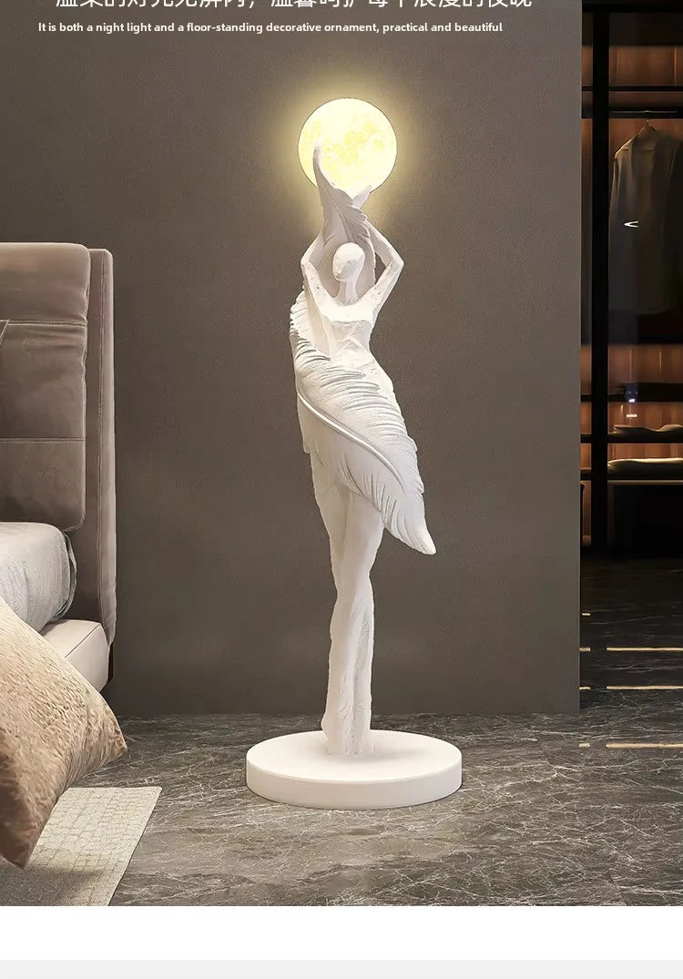 Sculptural Resin Lamp – 85 cm LED Accent