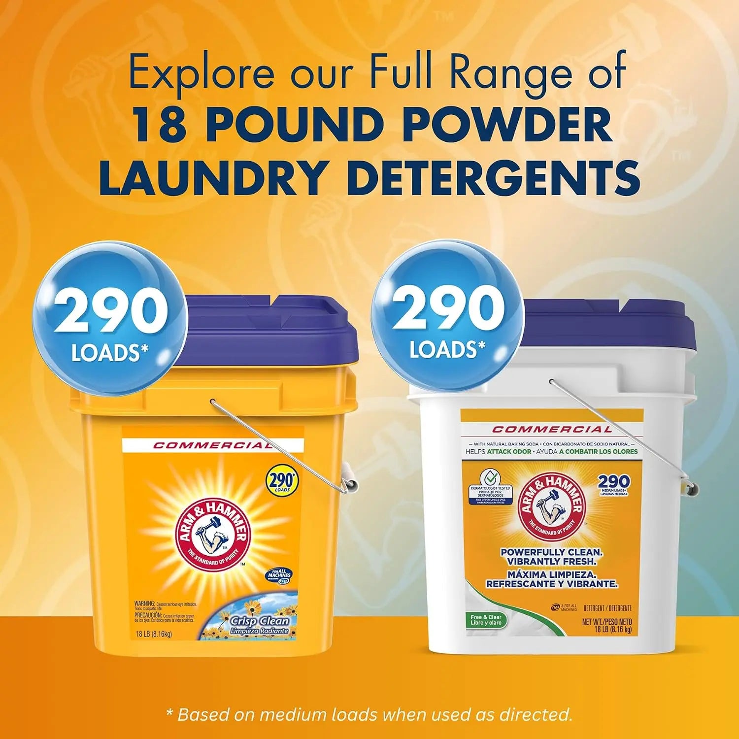 Bulk Clean That Lasts — Powder Laundry Detergent with Baking Soda | 18lb Pail, 290 Loads, Concentrated Formula