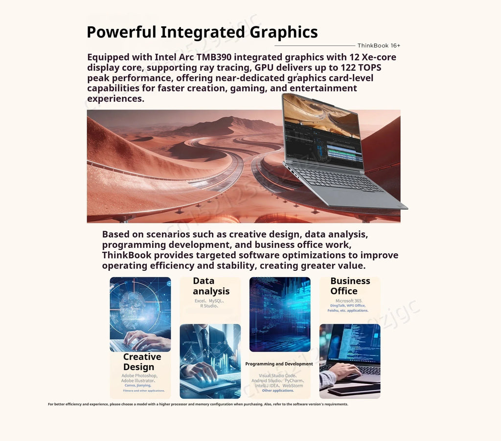 Lenovo ThinkBook 16+ 2026 Laptop – Intel Core Ultra X7 358H, 32GB LPCAMM2, 1TB SSD, 16" 3.2K 165Hz IPS, Intel Arc B390, Win 11 Pro