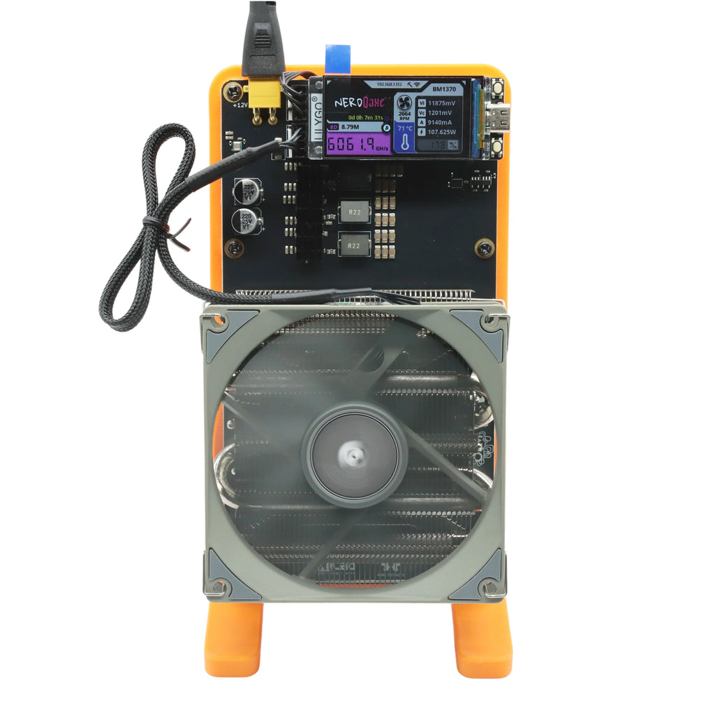 NerdQaxe++ Rev6.1 Bitcoin Solo Miner – 6 TH/s, 100W, 4× BM1370 ASIC, Wi-Fi, LCD Display
