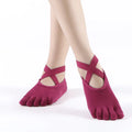 Women's Cotton Five-Toe Yoga Socks – Silicone Grip