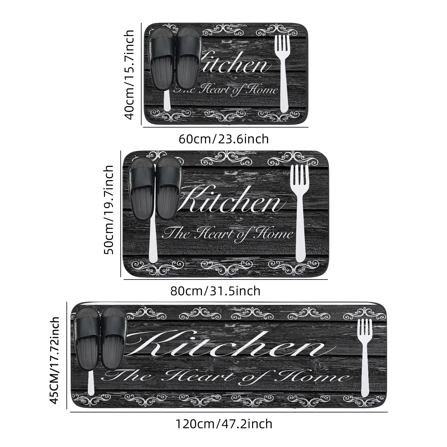 Non-Slip Absorbent Kitchen & Bathroom Floor Mat – Washable, Rubber Backing, PVC-Free, BPA-Free, 5 Sizes