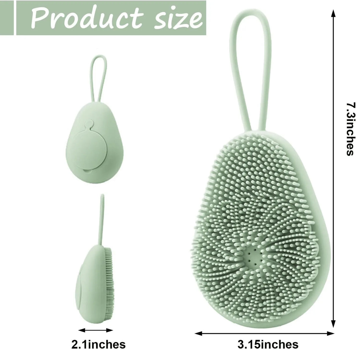 Silicone Refillable Body Scrubber Brush – Soft Exfoliating Shower Massage Brush