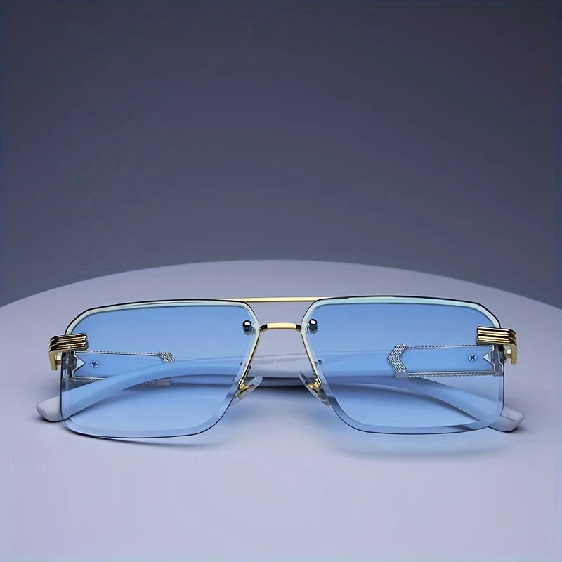 Fashion Rimless Sunglasses | Frameless Small Square UV Protection Shades for Men & Women