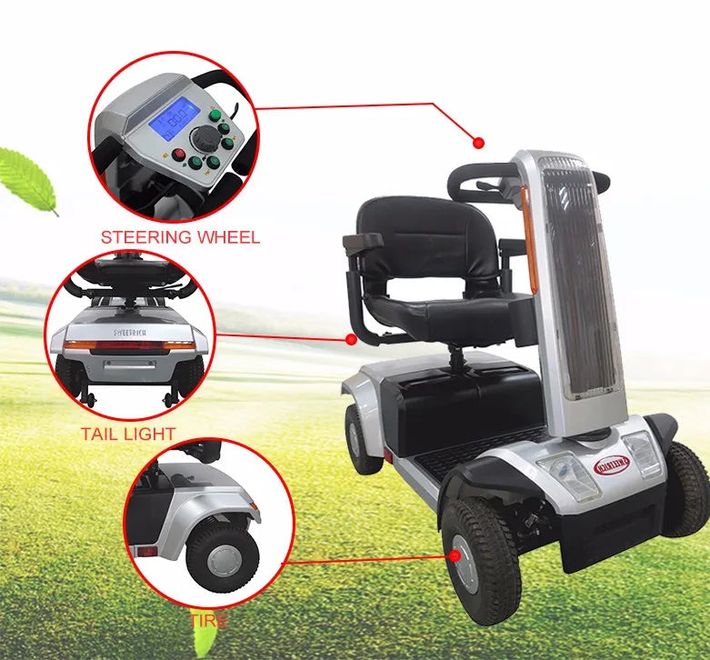 Solar-Powered 4-Wheel Mobility Scooter – 800W, 35±5 km Range