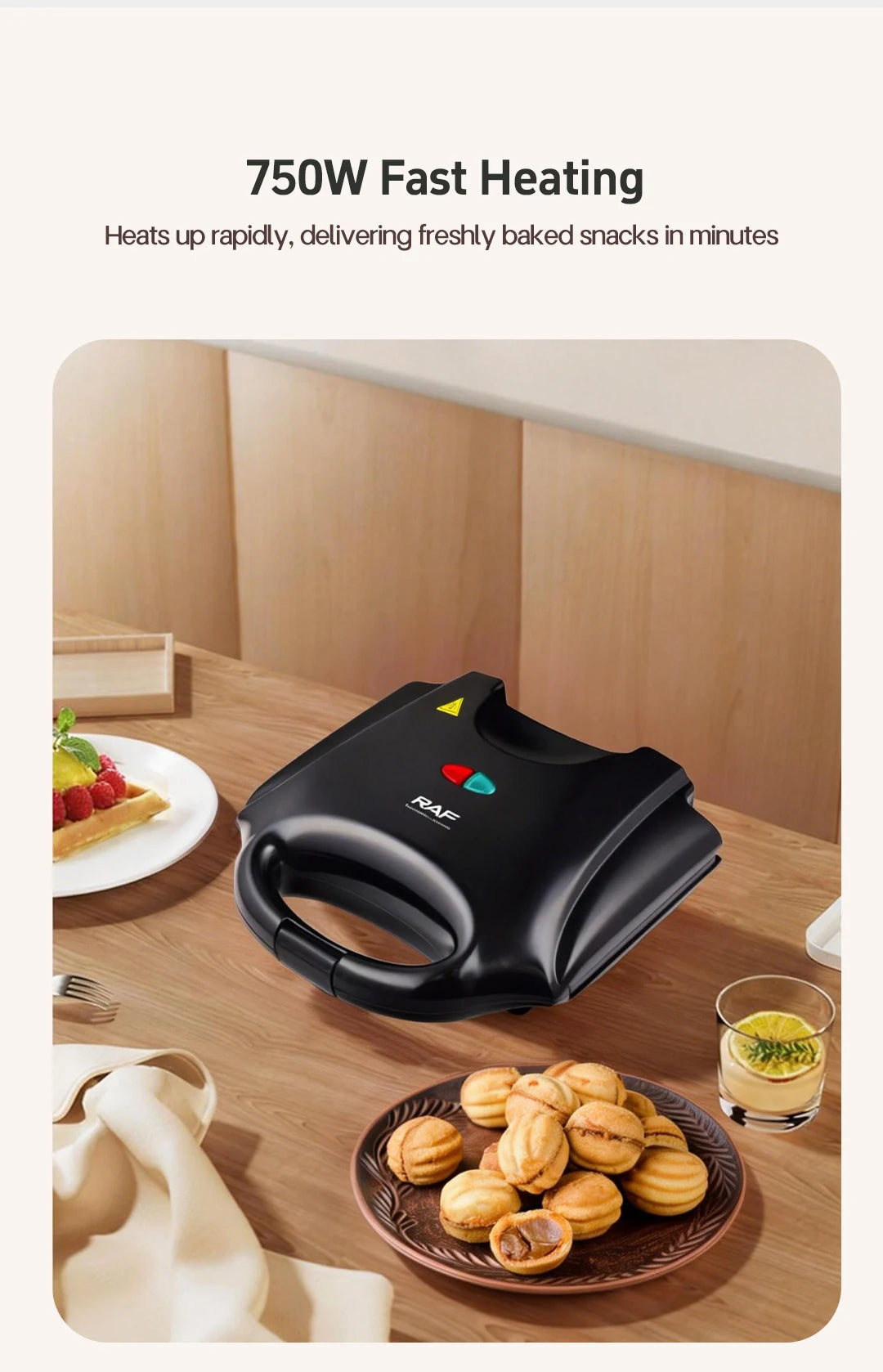 Electric Walnut Cake Waffle Maker — 12-Hole Nut-Shaped Biscuit & Snack Baking Machine
