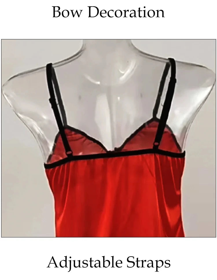 Women's Lace Suspender Nightgown | Sleeveless V-Neck Pajama Dress Multi-Color