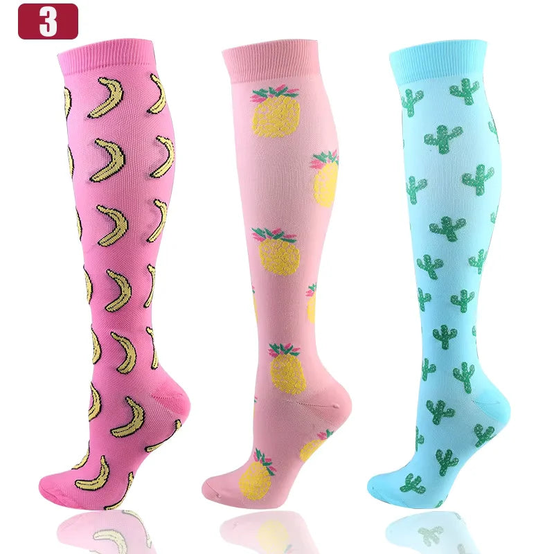 Knee High Compression Socks 20-30mmHg – 3 Pairs for Diabetes, Varicose Veins, Edema, Nurse & Running