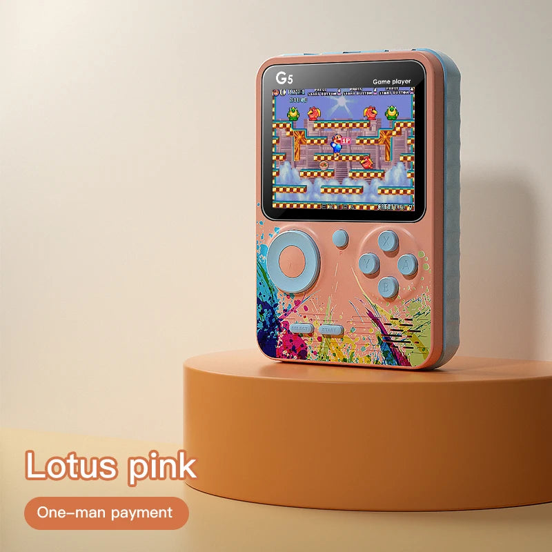 G5 Mini Retro Handheld Game Console – 500 Games, 3-Inch Color LCD, 8-Bit