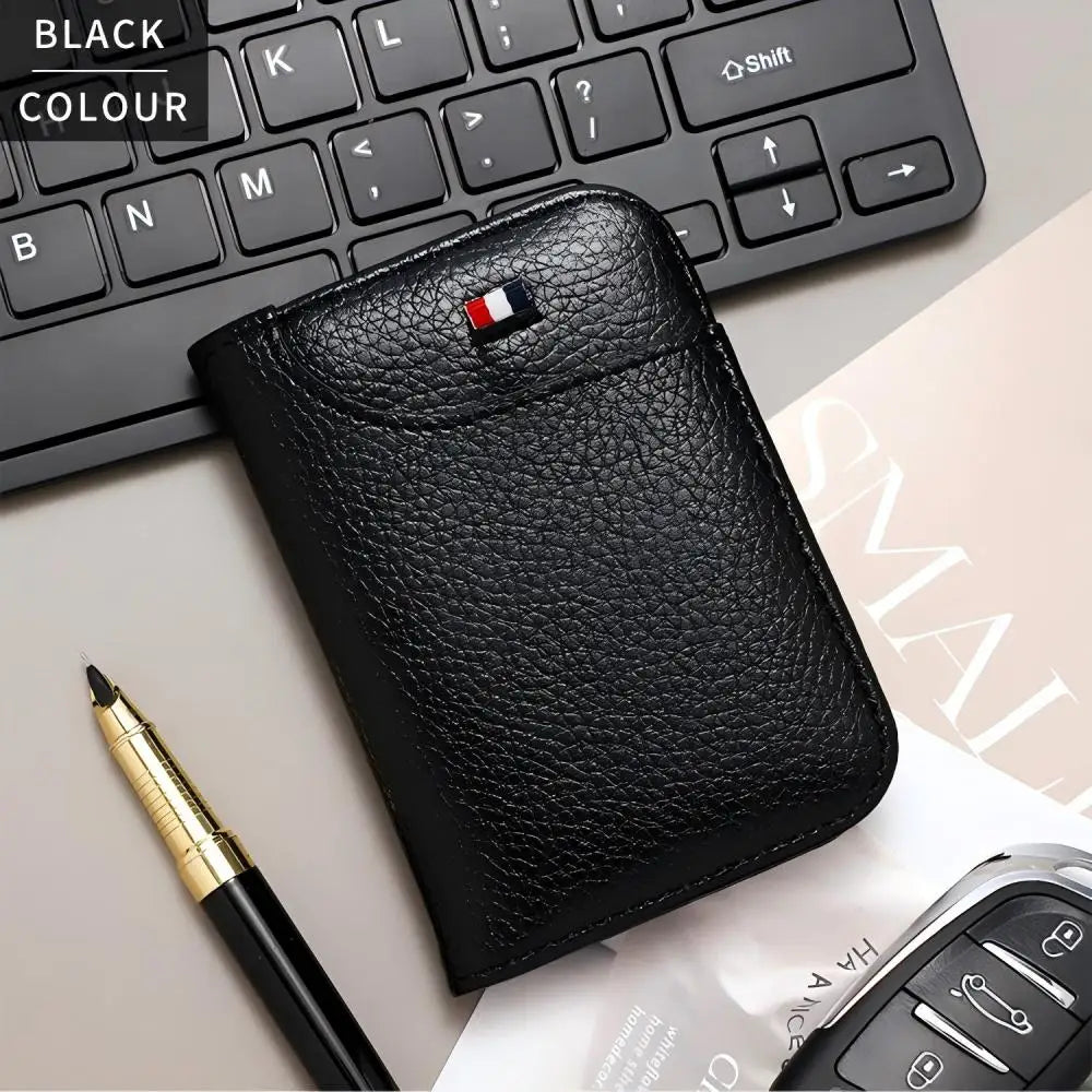 Super Slim PU Leather Card Wallet – Portable Mini Credit Card Holder for Men & Women