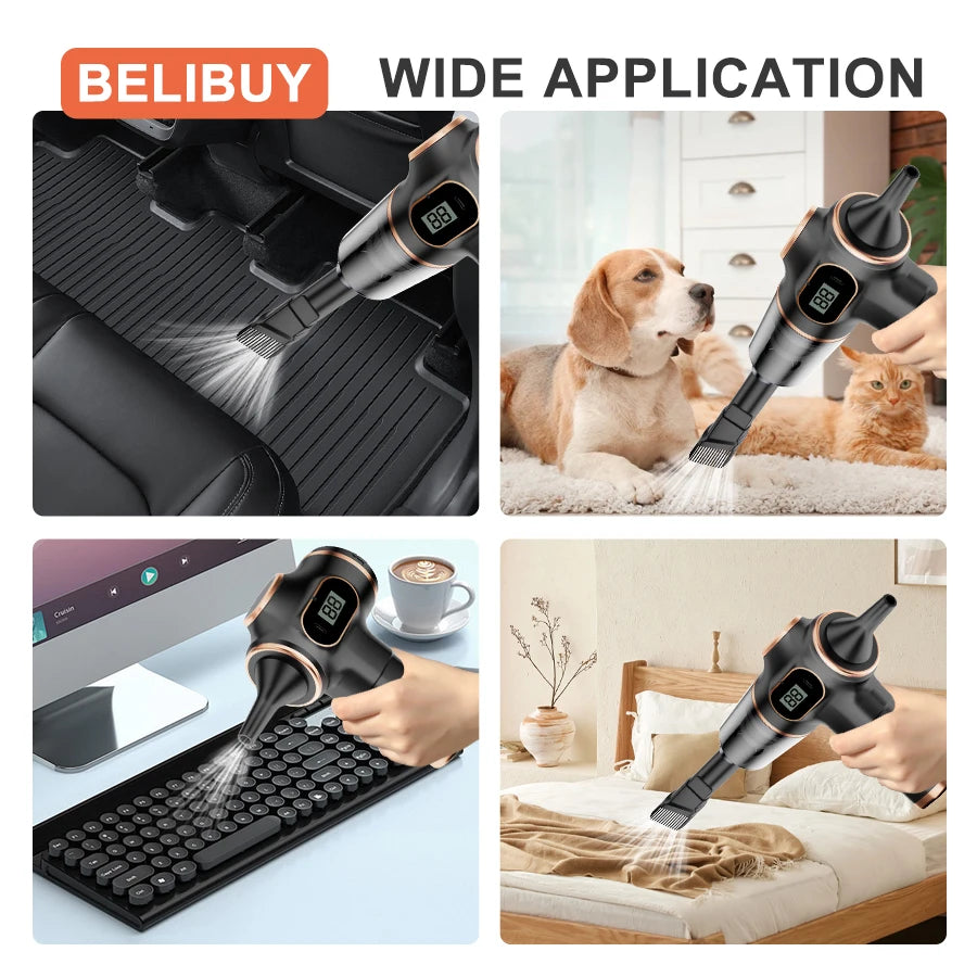 Wireless Car Vacuum Cleaner — Portable Cordless ABS Handheld Vacuum for Car & Home
