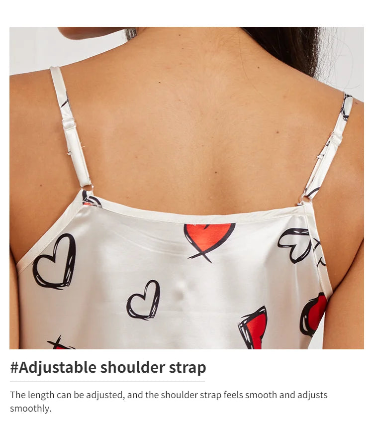 Silk Suspender Mini Nightdress — Sexy Spaghetti Strap Sleepwear