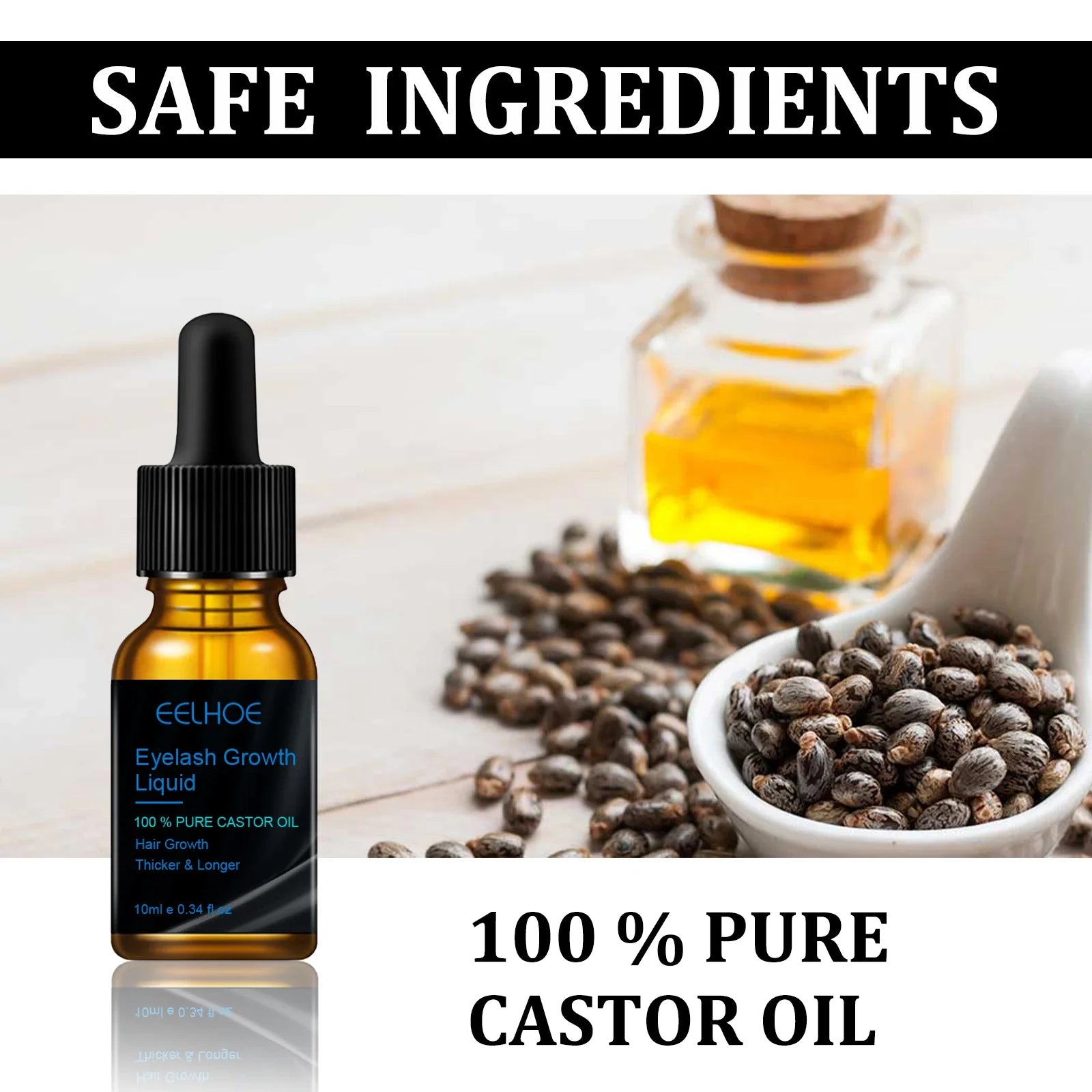Eyebrows Natural Thick Slender Curl Moist Natural Castor Oil Growth Liquid Serum Extension Eyelash Female Makeup Product