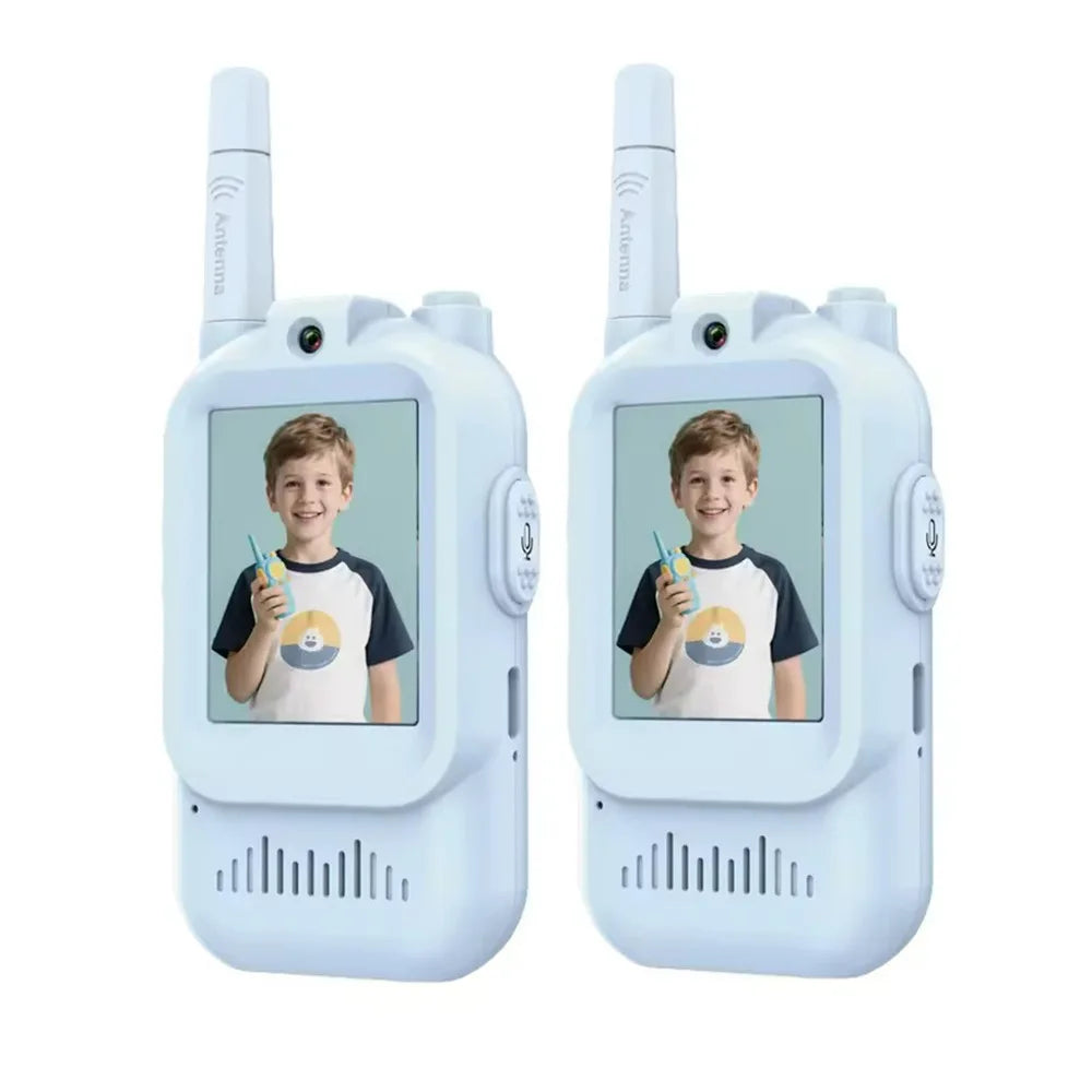 Kids Video Walkie Talkies 2-Pack – HD Screen, Face-to-Face Video, Voice Effects, 400m Range, No WiFi
