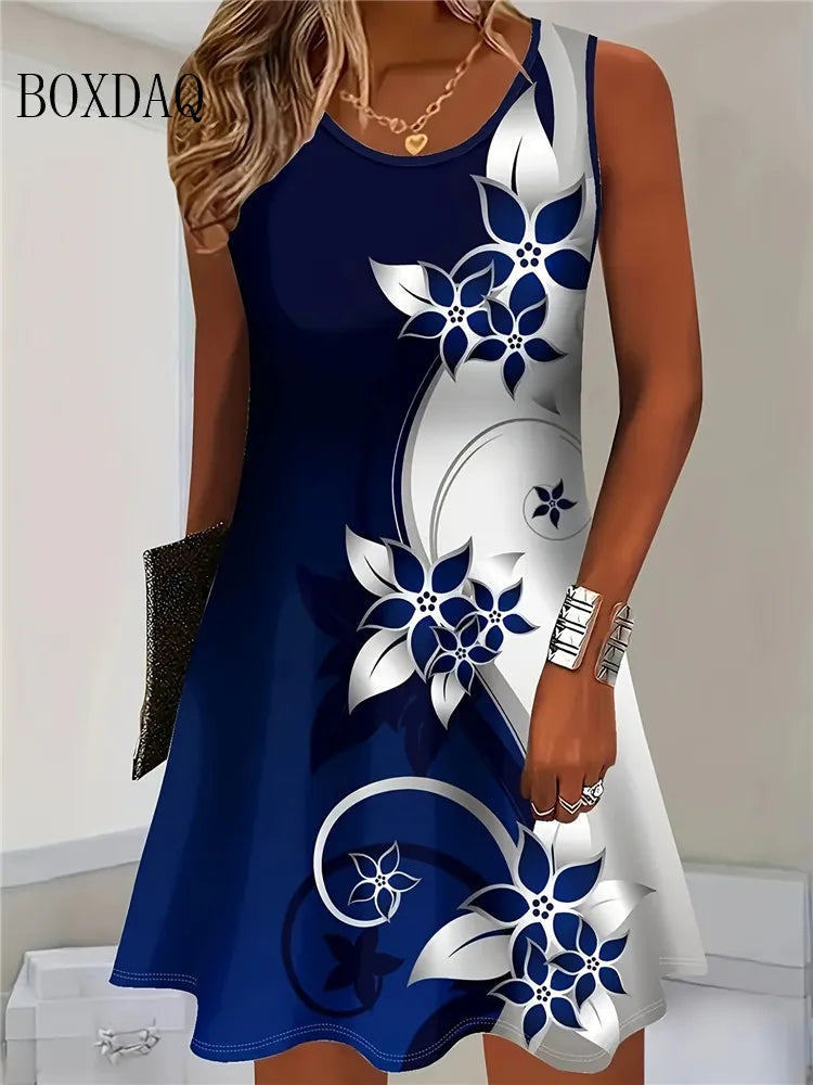 Women's Sleeveless Bohemian Floral Tank Beach Dress – Casual Sundress 2026